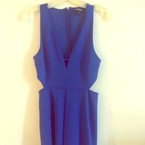 Royal blue cutout fit and flare dress!